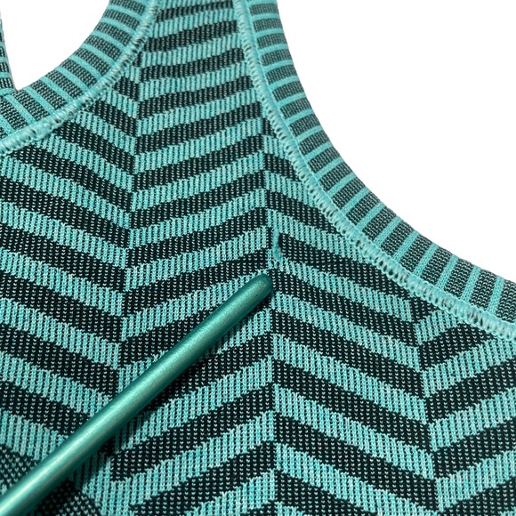 Lululemon 2 Aqua Striped Razorback Tank, Soft - Picture 2 of 8